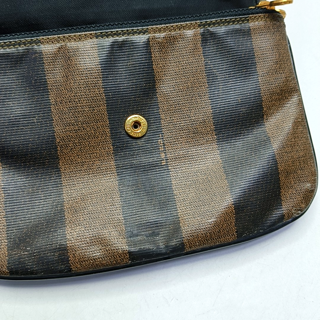 FENDI Pequin Brown Coated Canvas Relief Single Shoulder Bag Crossbody Bag Golden hardware-(SKU)-943935184