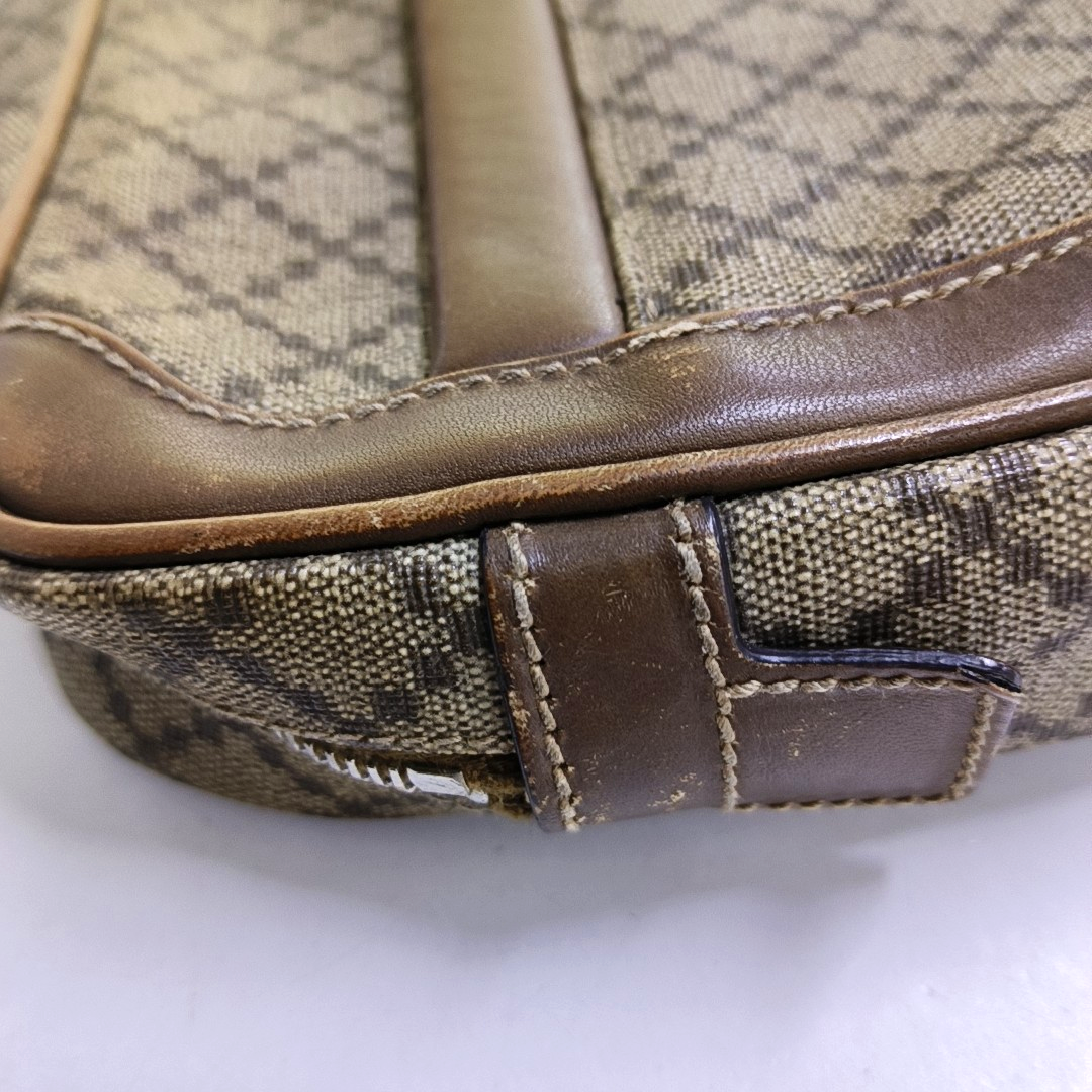 GUCCI GG Blooms Small size Khaki Calfskin Printed Handbag Silver Hardware-(SKU)-948628450
