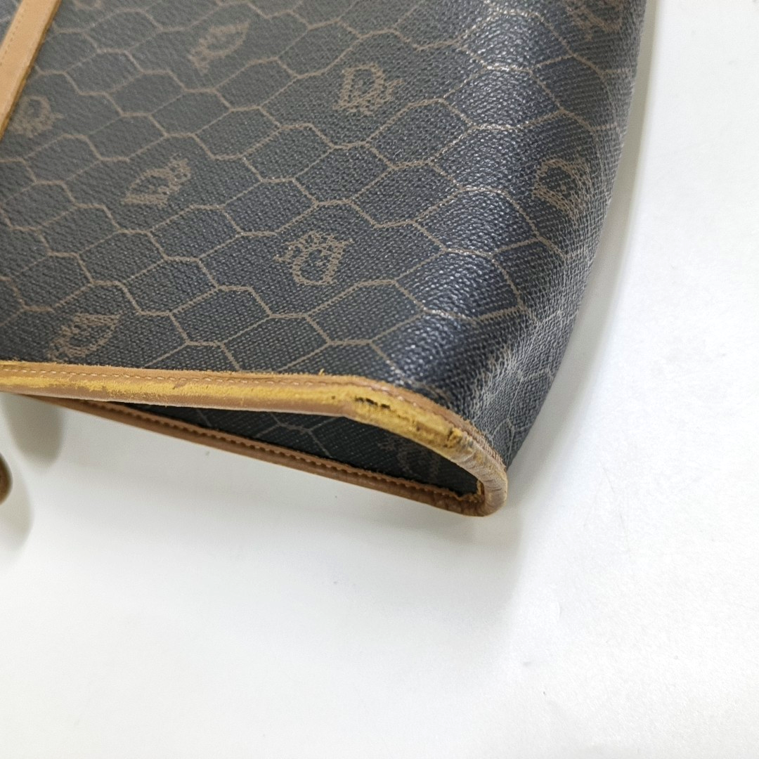 DIOR Black Coated Canvas Printed Handbag Golden hardware-(SKU)-957963351