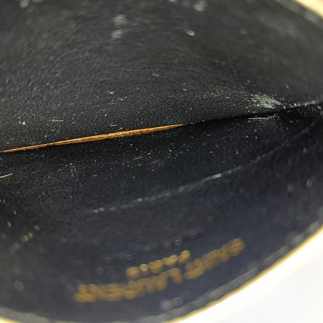 YSL MONOGRAM 米色牛皮绗缝V纹卡包 Golden hardware-(SKU)-960710040