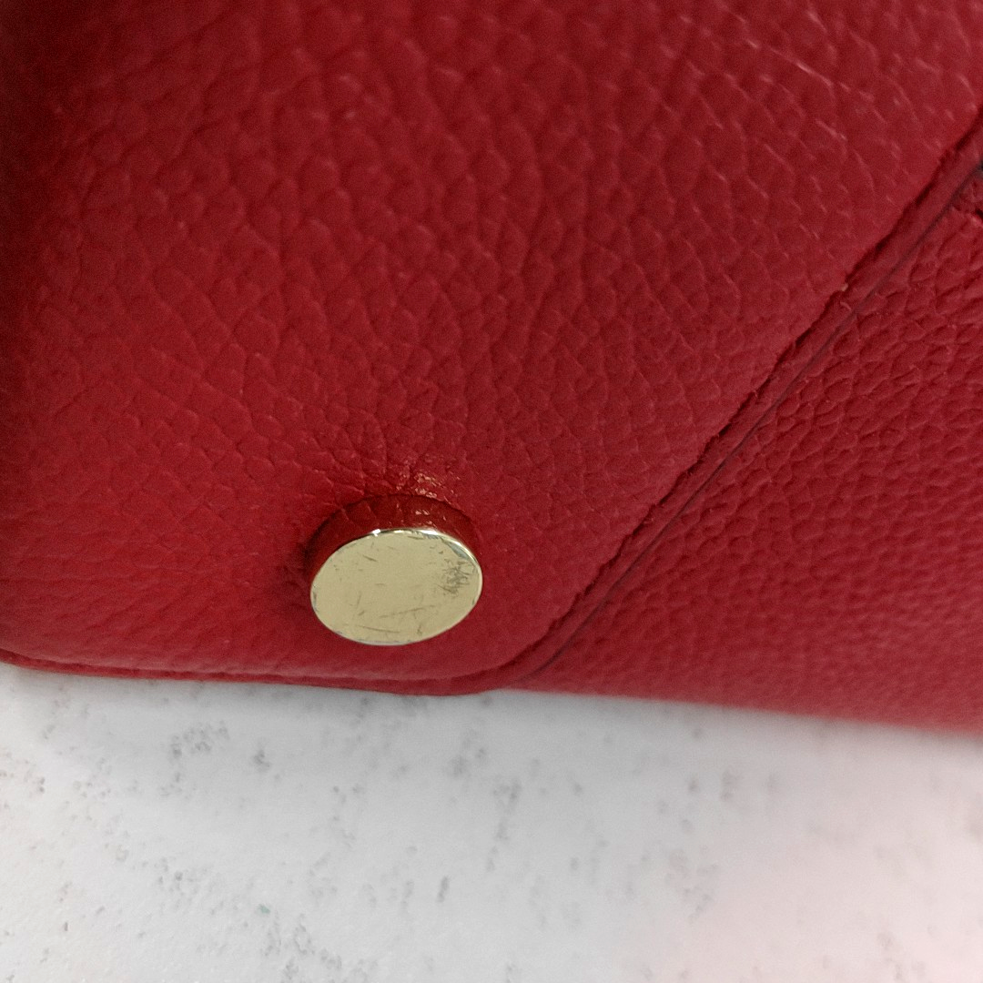 MICHAEL KORS Mercer Large size Red Leather Shoulder Bag Crossbody Tote Bag Golden hardware Removable shoulder strap-(SKU)-951587564