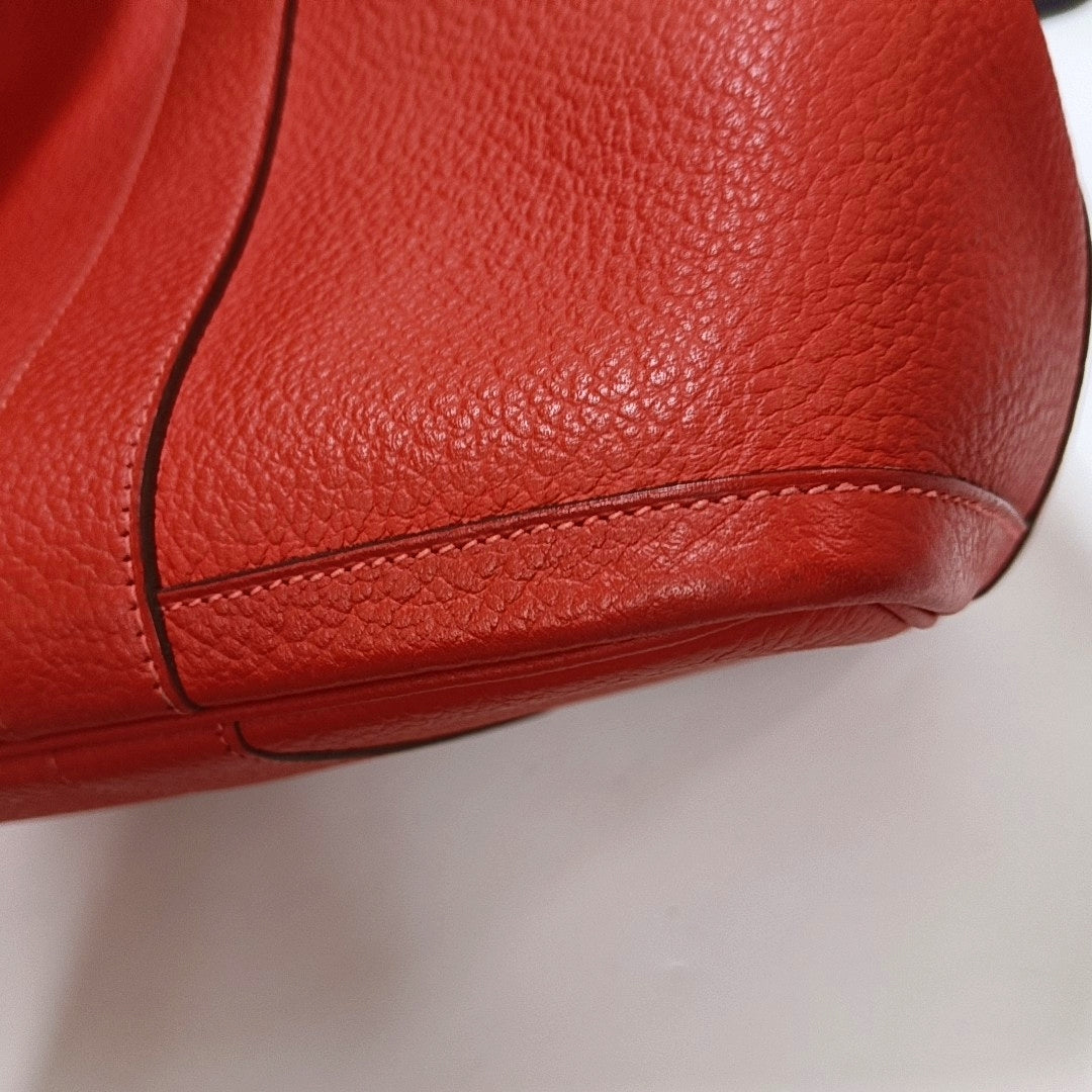 HERMÈS Garden Party 36 Peony Red Negonda Calfskin Garden Bag Tote Bag Silver Hardware 🅁 Engraved-(SKU)-966027305