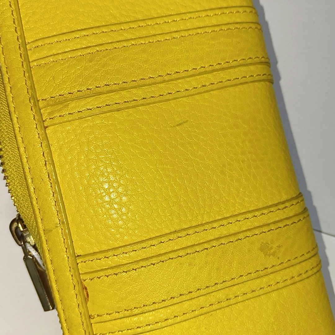 TORY BURCH Walker Yellow Leather Wallet Golden hardware-(SKU)-942221638