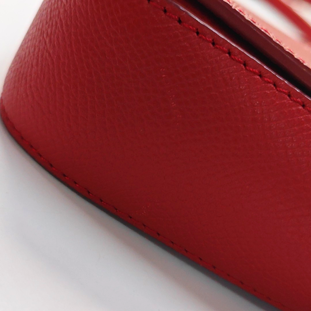 CELINE Red cowhide shoulder bag crossbody bag Silver Hardware-(SKU)-955217814