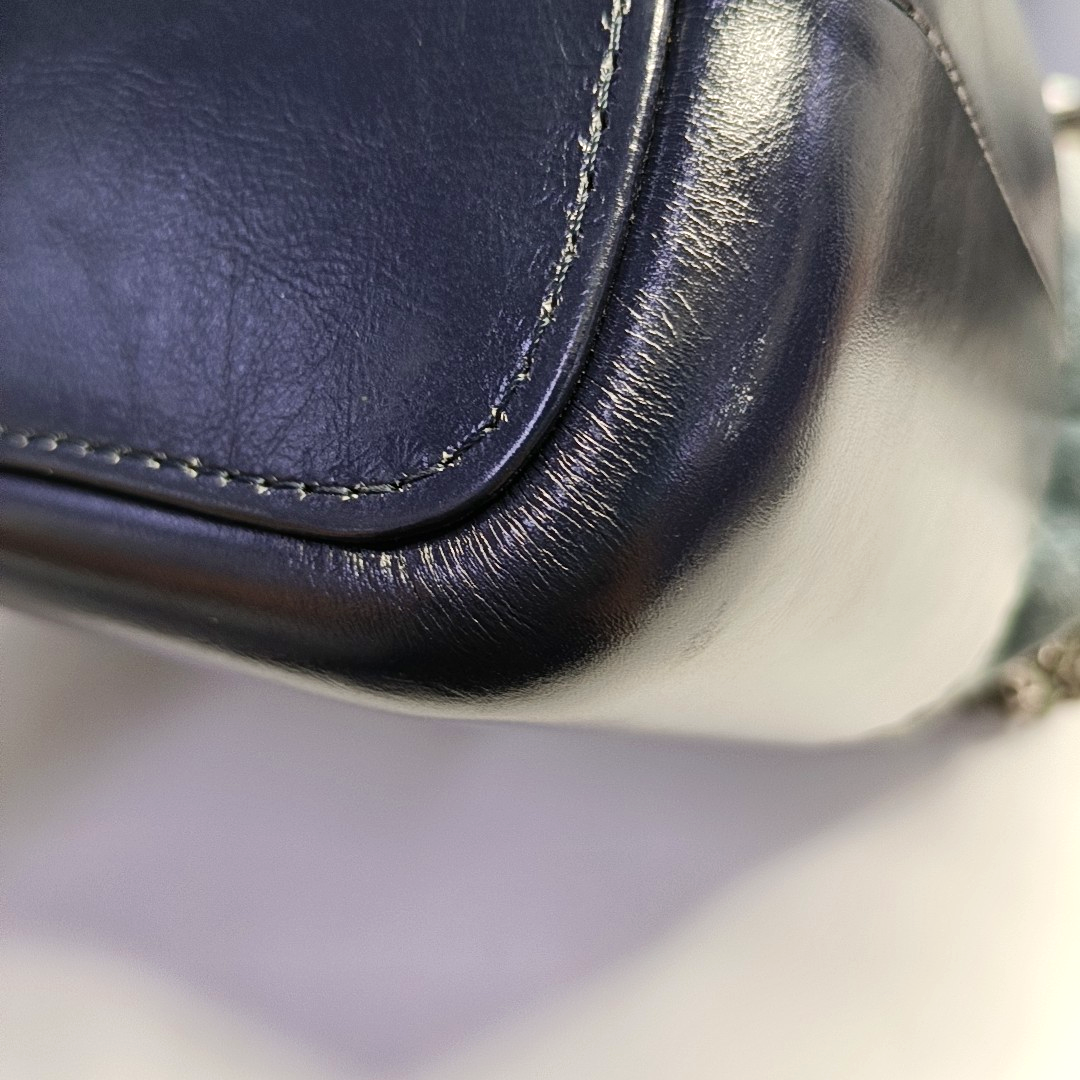 CHANEL GABRIELLE Medium Blue Suede Quilted Leather Hobo Shoulder Bag Crossbody Bag with Detachable Strap-(SKU)-961833804