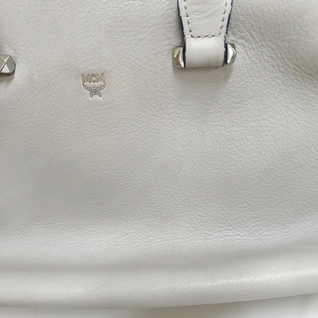 MCM ELLA Light Blue Leather Single Shoulder Bag Silver Hardware Removable shoulder strap-(SKU)-934712148