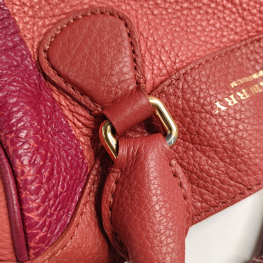 BURBERRY Orange Cowhide Single Shoulder Bag Handbag Crossbody Bag Golden hardware-(SKU)-943185246