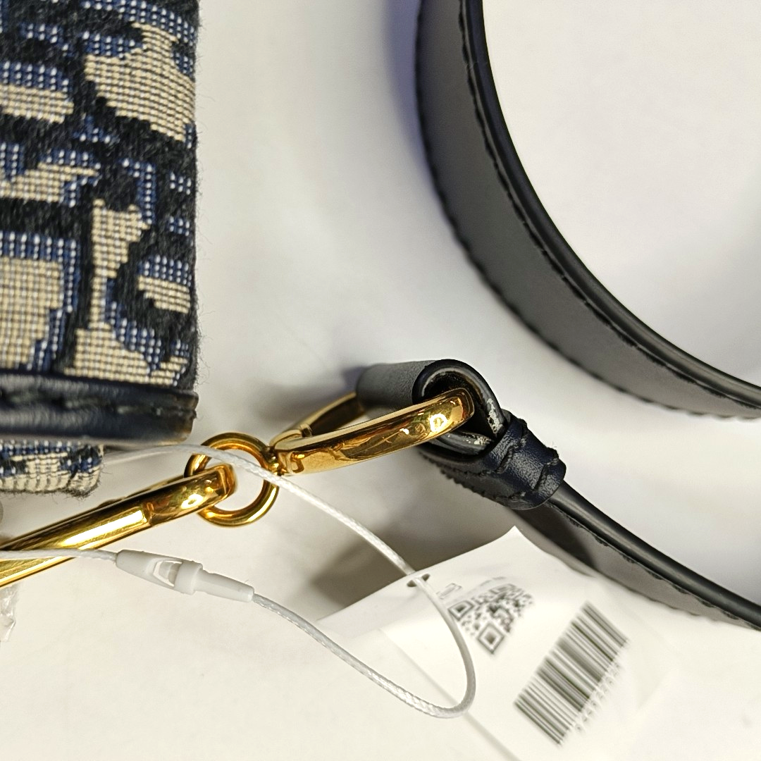 DIOR 30 Montaigne Blue Canvas Monogram Montaigne Bag Single Shoulder Bag Gold Hardware Removable Strap-(SKU)-944922029