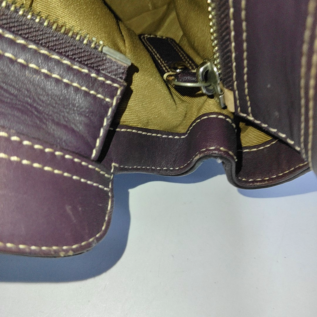 COACH Tote bag Purple Leather Handbag Silver Hardware-(SKU)-938235909
