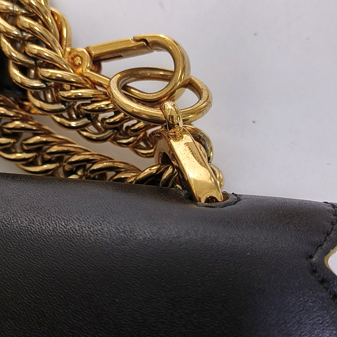 FENDI Kan I Medium size Black Cowhide Single Shoulder Bag Sling Bag Tote Golden hardware shoulder straps-(SKU)-959000092