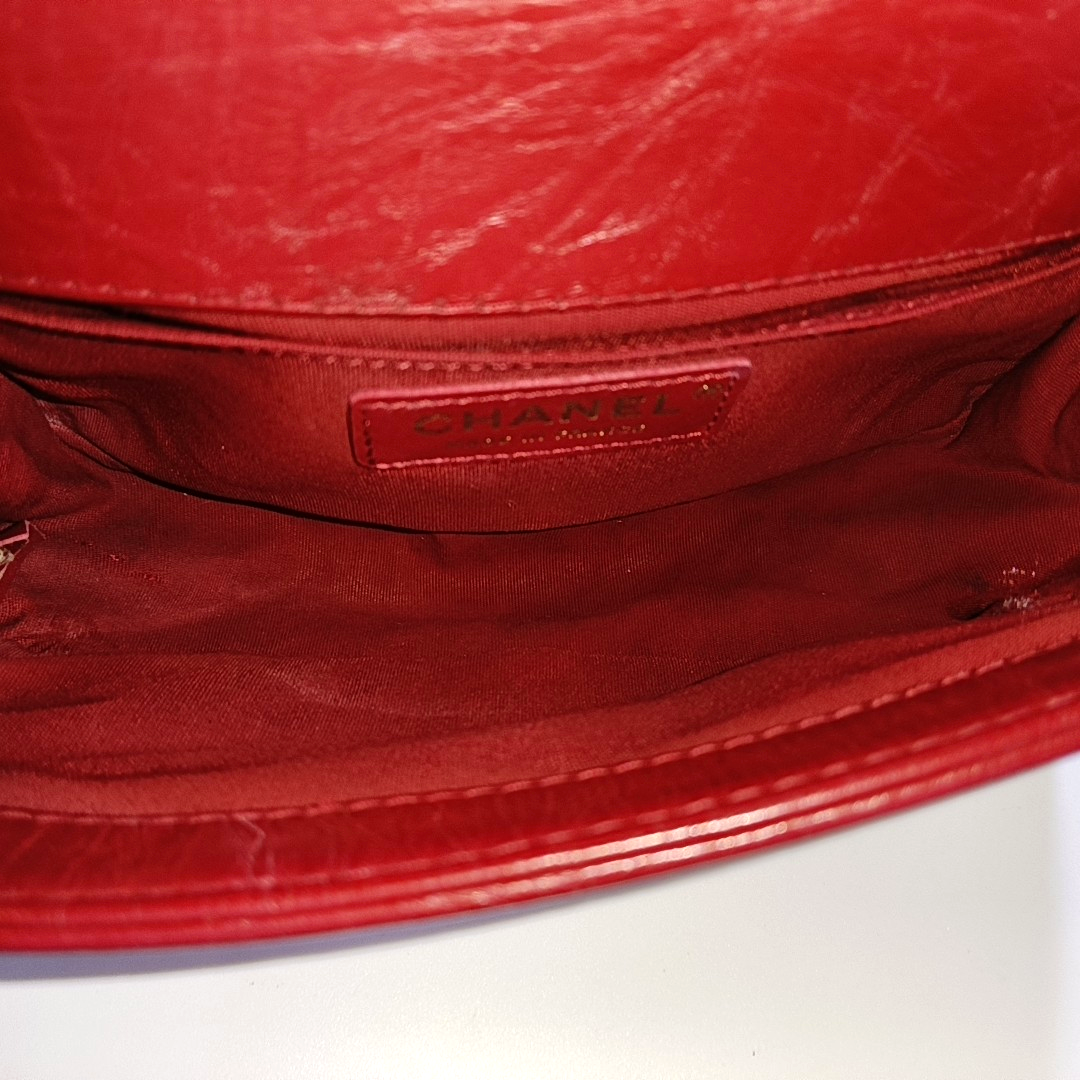 CHANEL BOY CHANEL Small Red Leather Quilted Shoulder Bag with Shoulder Strap and Handle, Gold Hardware, 23 Opening, Detachable Strap-(SKU)-955618123