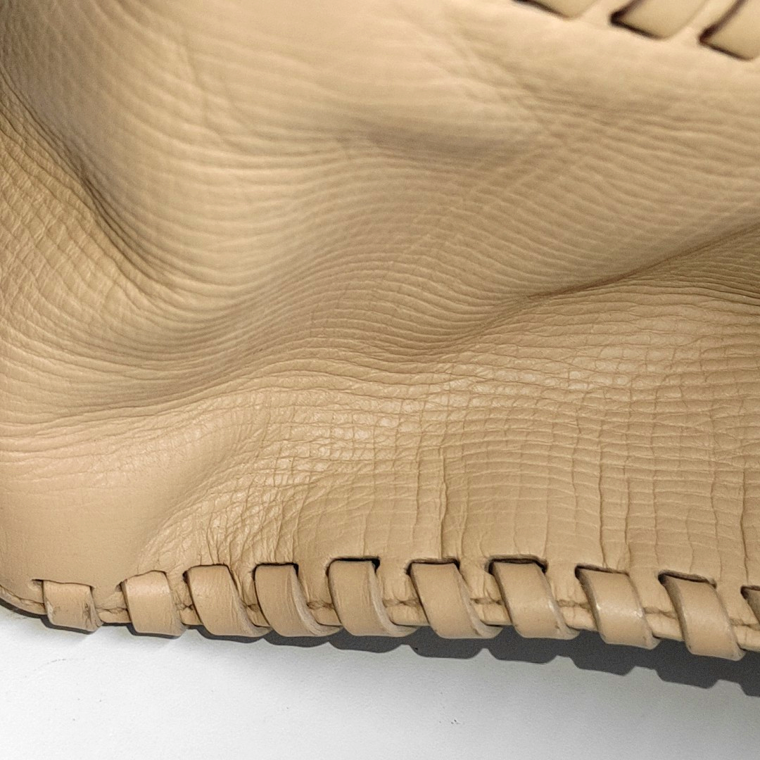 GUCCI Khaki Cowhide Braided Handbag Golden hardware-(SKU)-13379902