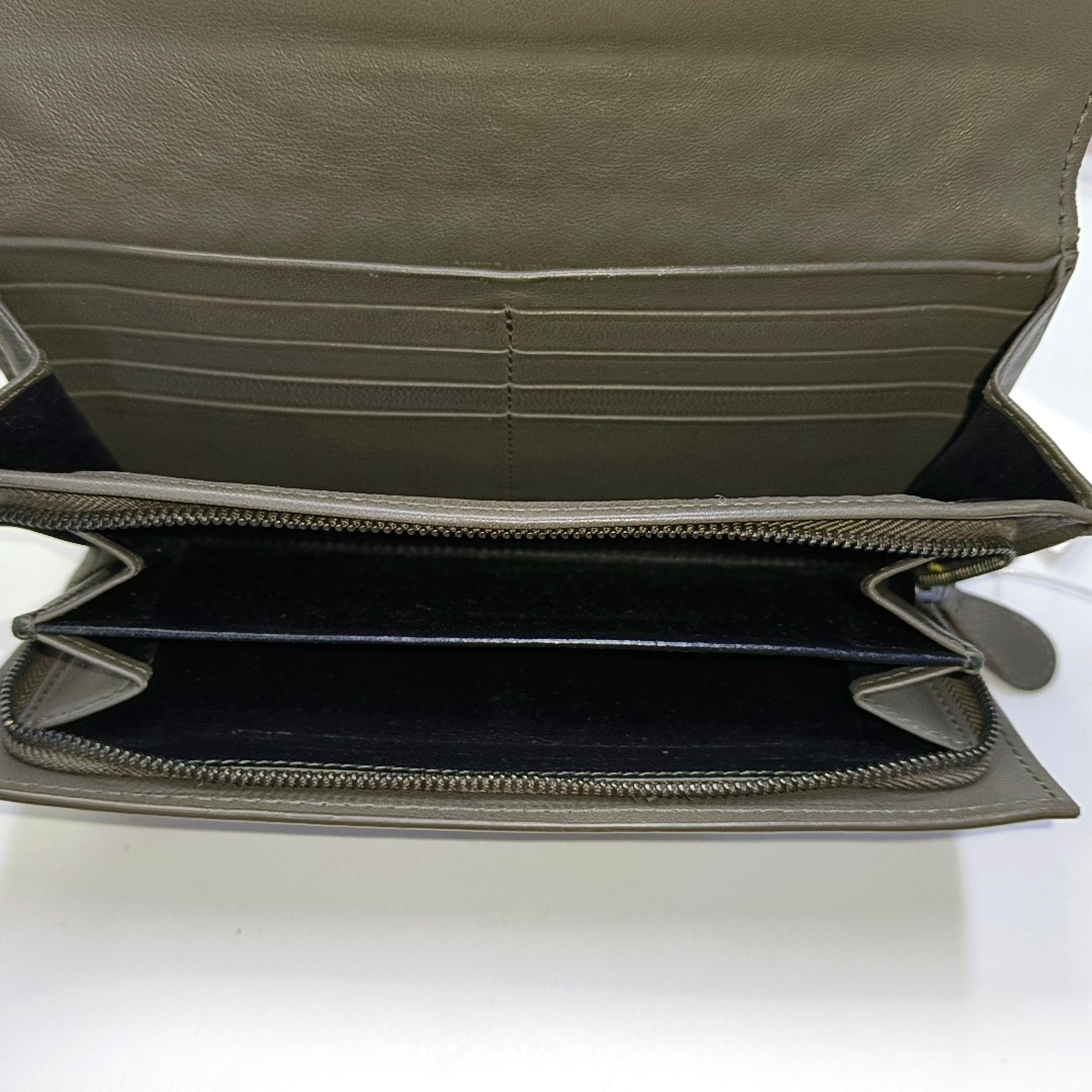 BOTTEGA VENETA Grey Cowhide Braided Wallet Black hardware-(SKU)-944011992