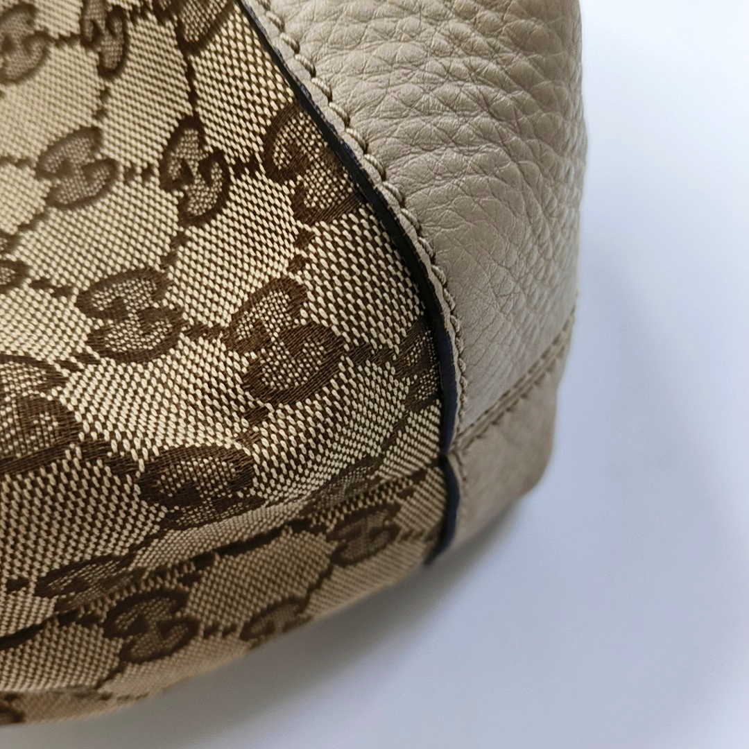 GUCCI Miss GG Brown Canvas Old Flower Single Shoulder Bag Tote Bag Golden hardware-(SKU)-958172878