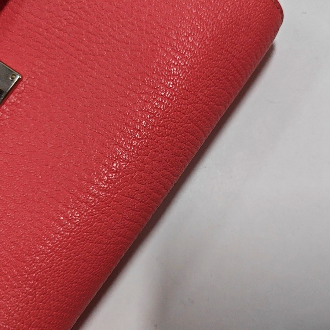 HERMÈS Clic 16 Lipstick Pink Chèvre Mysore Leather Shoulder Bag Crossbody Bag Silver Hardware D Stamp Removable Strap-(SKU)-947164108