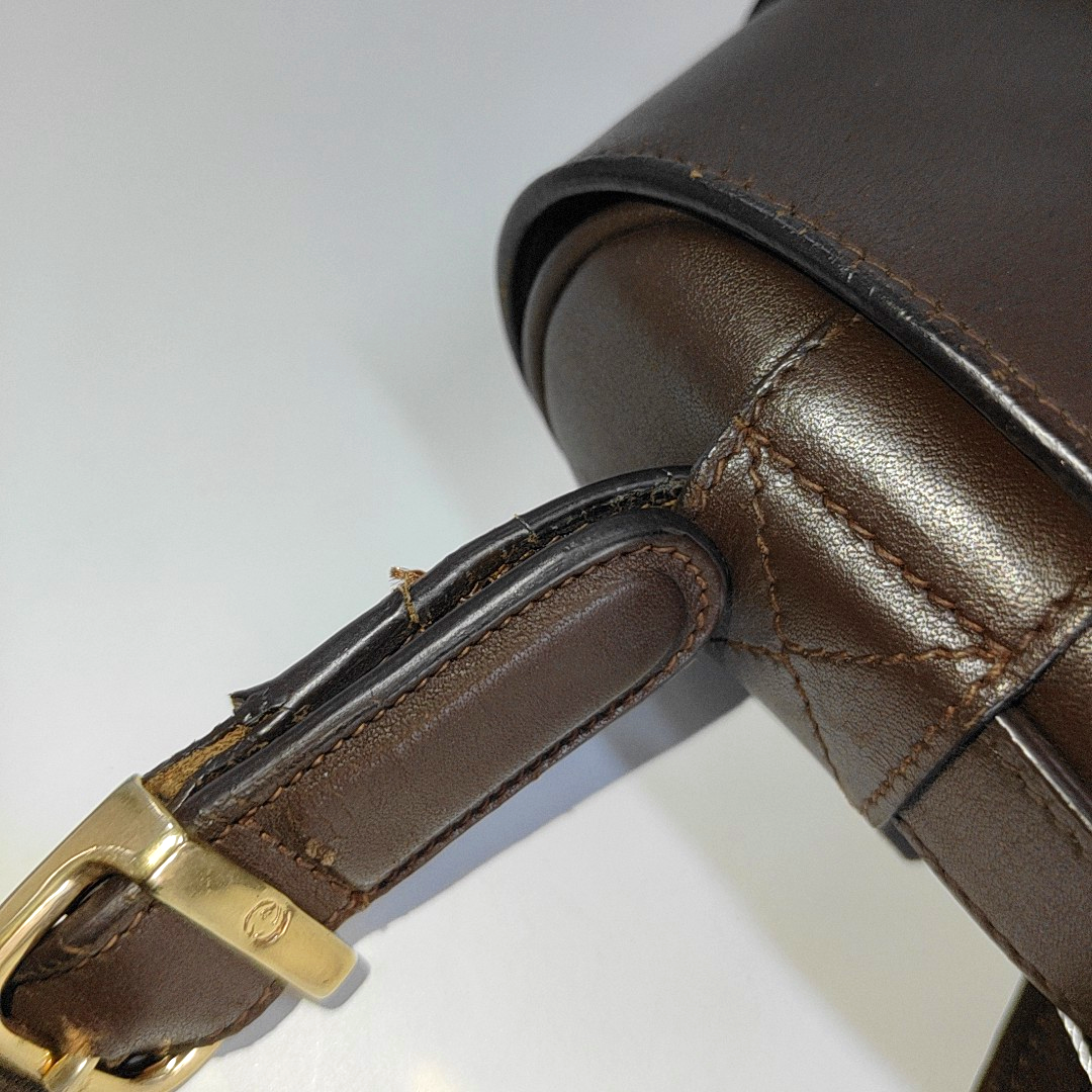 GUCCI Brown Cowhide Single Shoulder Bag Golden hardware Removable shoulder strap-(SKU)-13634891