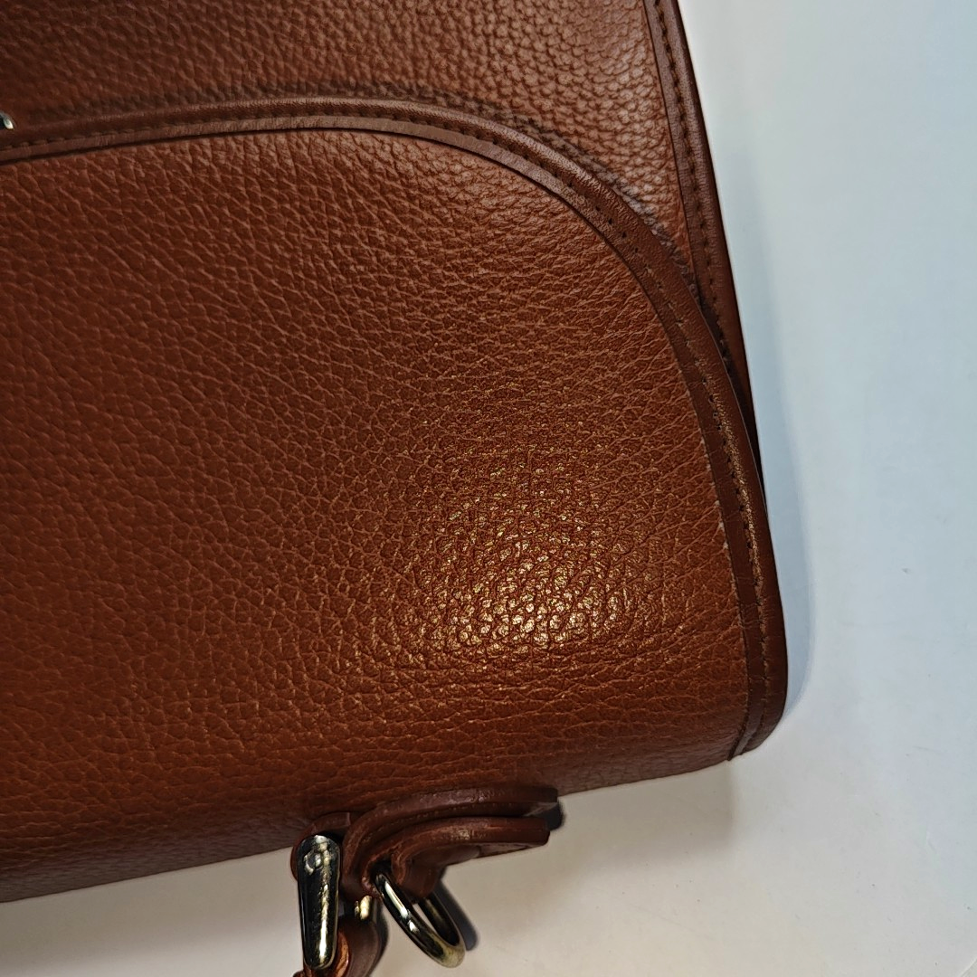 BURBERRY Brown Cowhide Handbag Silver Hardware-(SKU)-14318361