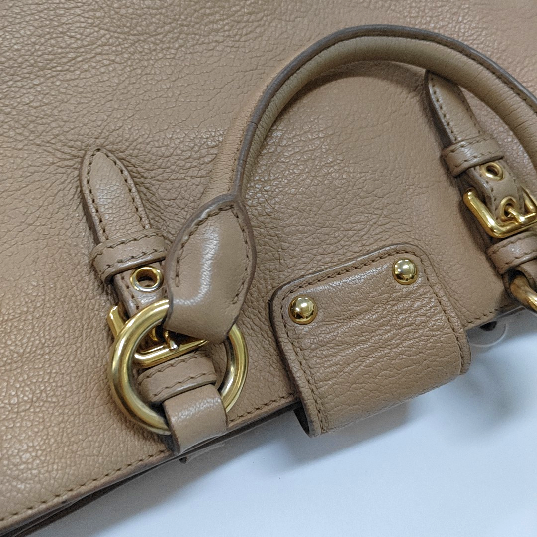 Miu Miu Tote bag Khaki cowhide crossbody handbag single shoulder bag Golden Silver Hardware Removable shoulder strap-(SKU)-952659036