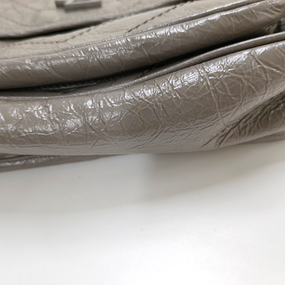YSL NIKI Medium Grey Leather Quilted V-Grain Single Shoulder Bag Palladium Hardware-(SKU)-964831579
