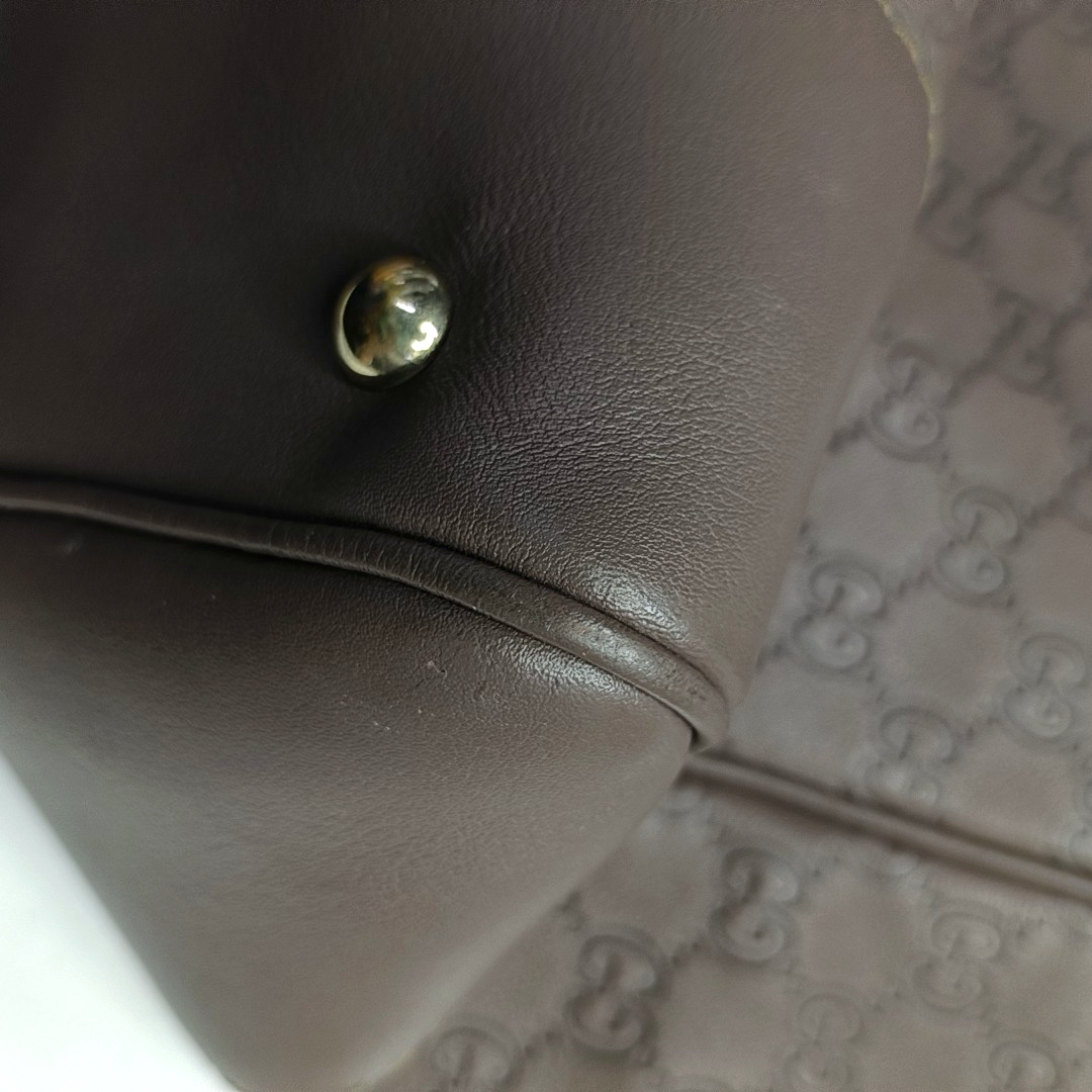 GUCCI Mayfair Purple leather old flower embossed handbag Golden hardware-(SKU)-953543271