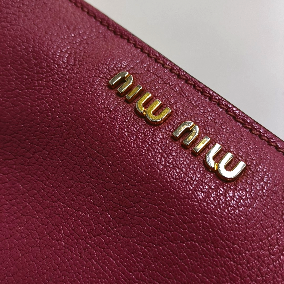 Miu Miu Pink Cowhide Single Shoulder Bag Golden hardware Removable shoulder strap-(SKU)-947216703