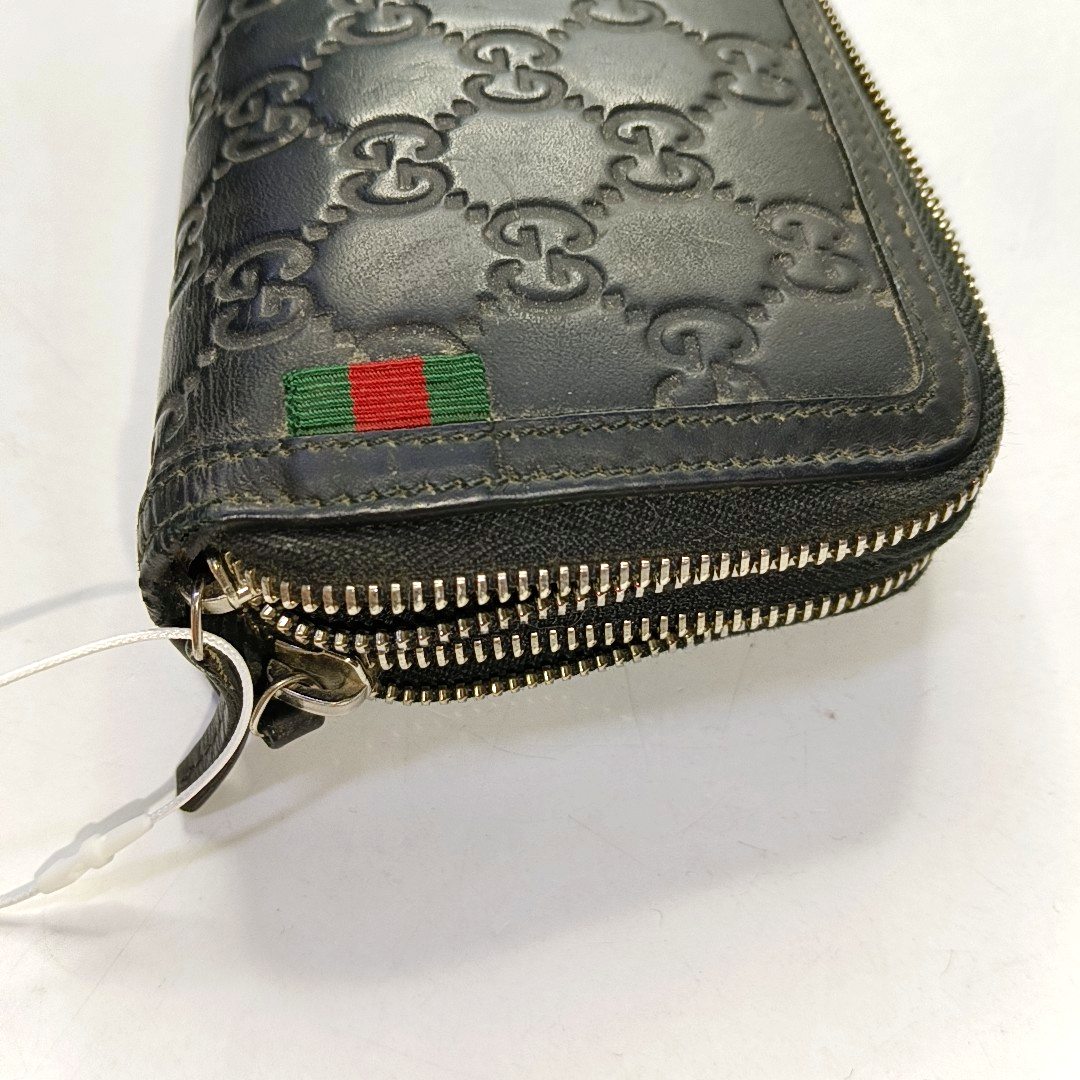 GUCCI Black cowhide monogram embossed handbag Silver Hardware-(SKU)-959345150