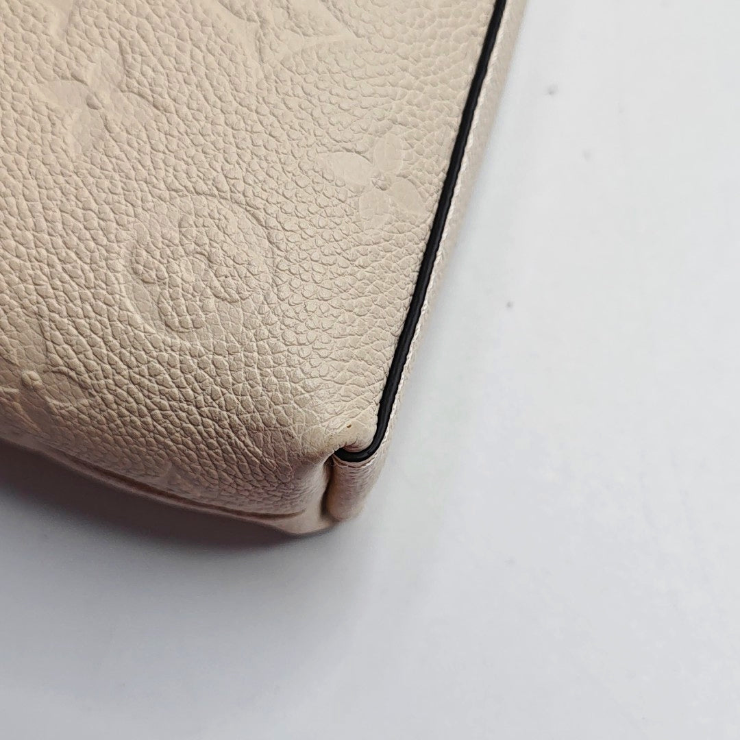 LOUIS VUITTON MADELEIN Nano White Leather Monogram Embossed Shoulder Bag Tote Bag Crossbody Bag Golden Hardware Removable Shoulder Strap Accessories Included-(SKU)-966288276