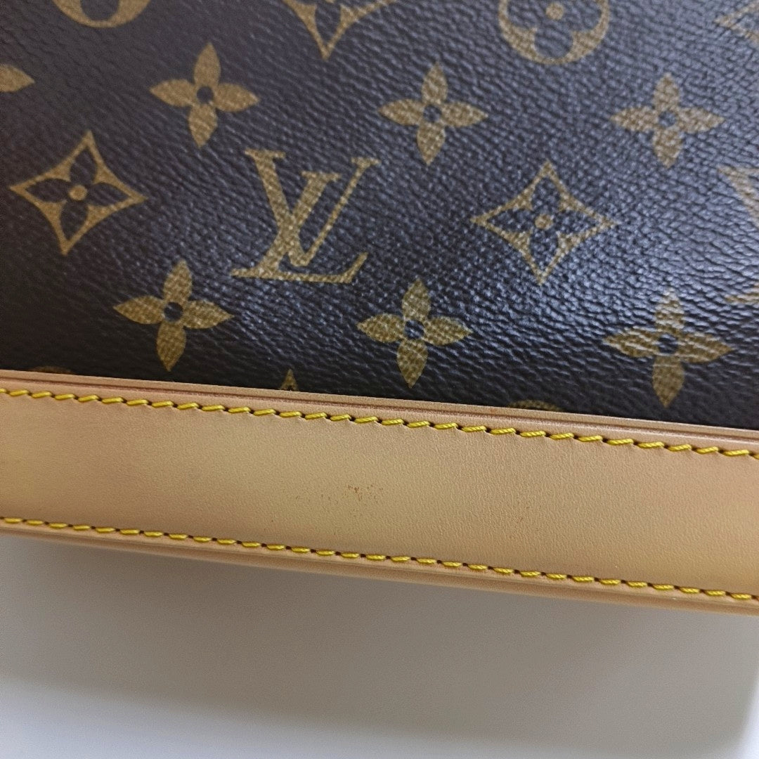 LOUIS VUITTON ALMA BB Brown Coated Canvas Monogram Vernis Shell Bag Single Shoulder Bag Tote Bag Crossbody Bag Gold Hardware Removable Shoulder Strap-(SKU)-963383316