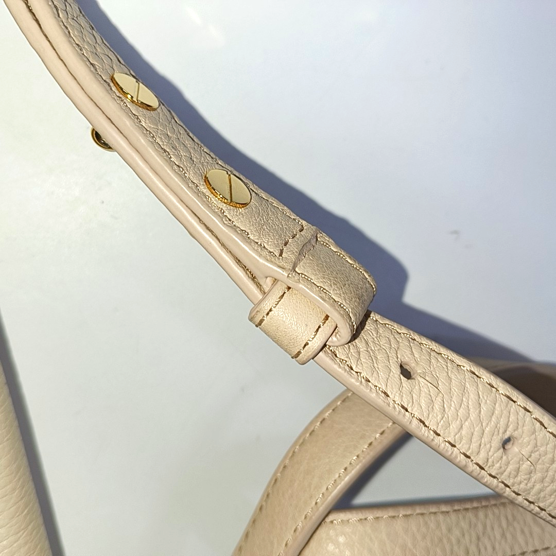 TORY BURCH Britten Nude Pink Cowhide Single Shoulder Bag Golden hardware Removable shoulder strap-(SKU)-939291612