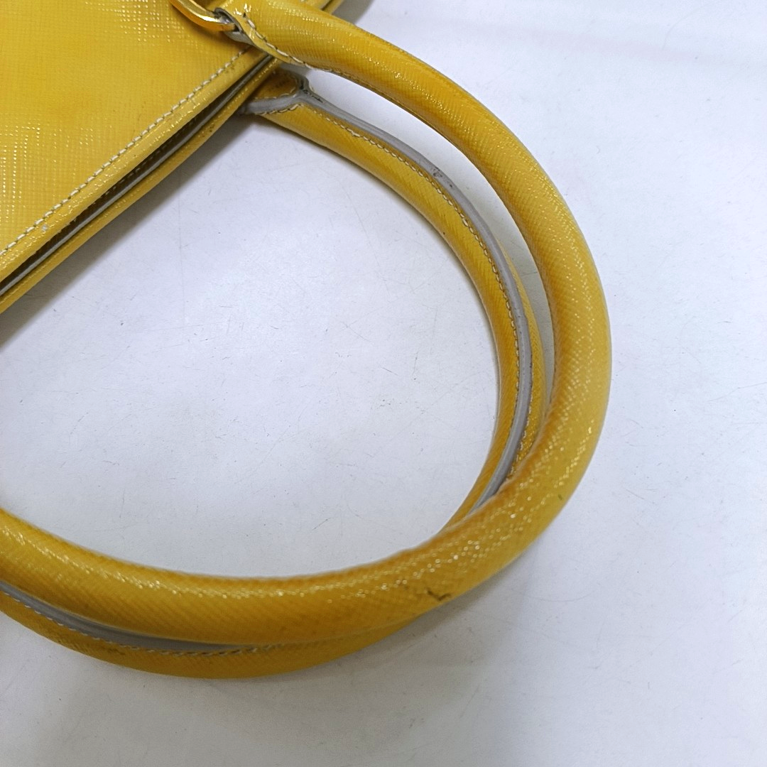 PRADA Promenade Yellow Cowhide Logo Monogram Crossbody Tote Bag Golden hardware Removable shoulder strap-(SKU)-959047479