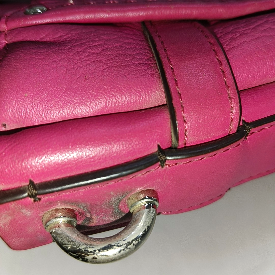 COACH SWAGGER Pink Cowhide Crossbody Bag Ruthenium color hardware Removable shoulder strap-(SKU)-928838798