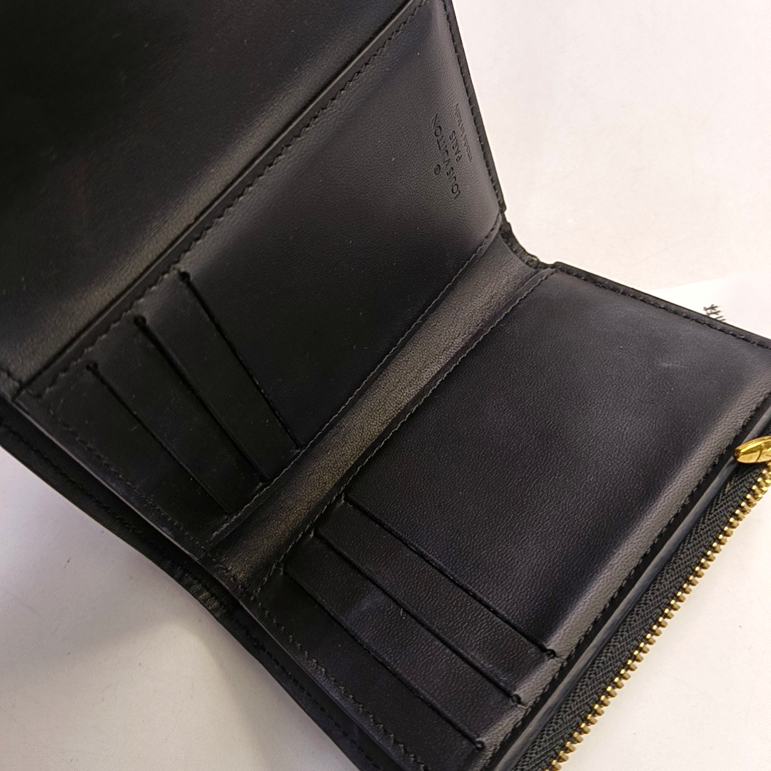 LOUIS VUITTON CHERRYWOOD Black Cowhide Monogram Wallet Golden hardware-(SKU)-949892288
