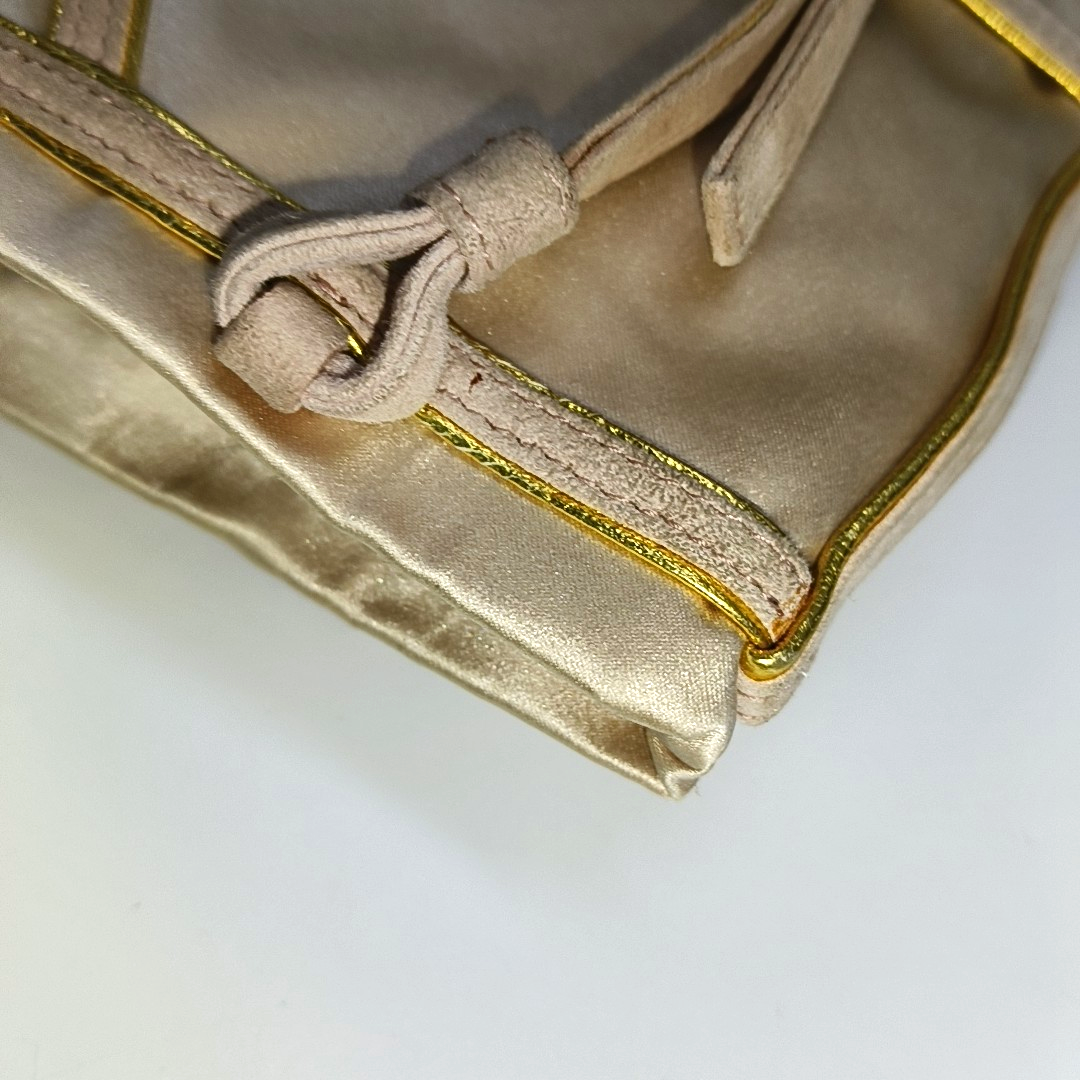 PRADA Tote bag Nude Pink Satin Tote Bag Golden hardware-(SKU)-14425412