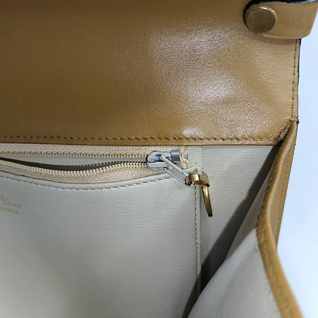 DIOR Brown Cowhide Single Shoulder Bag Tote Golden hardware-(SKU)-957129758