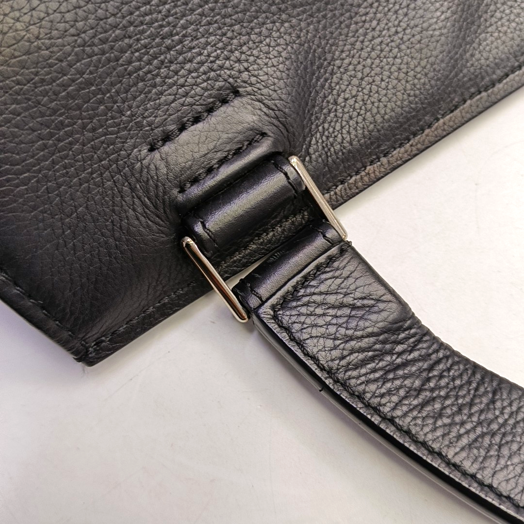 CELINE EDGE Black cowhide tote bag Silver Hardware-(SKU)-952921154