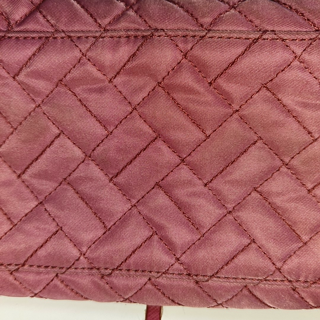 PRADA Pink Fabric Quilted Tassel Crossbody Bag Golden hardware-(SKU)-932708784