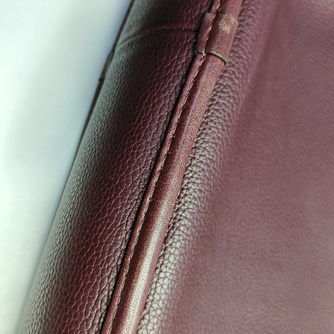 LOEWE Toledo Burgundy Cowhide Tote Handbag Silver Hardware-(SKU)-952969299