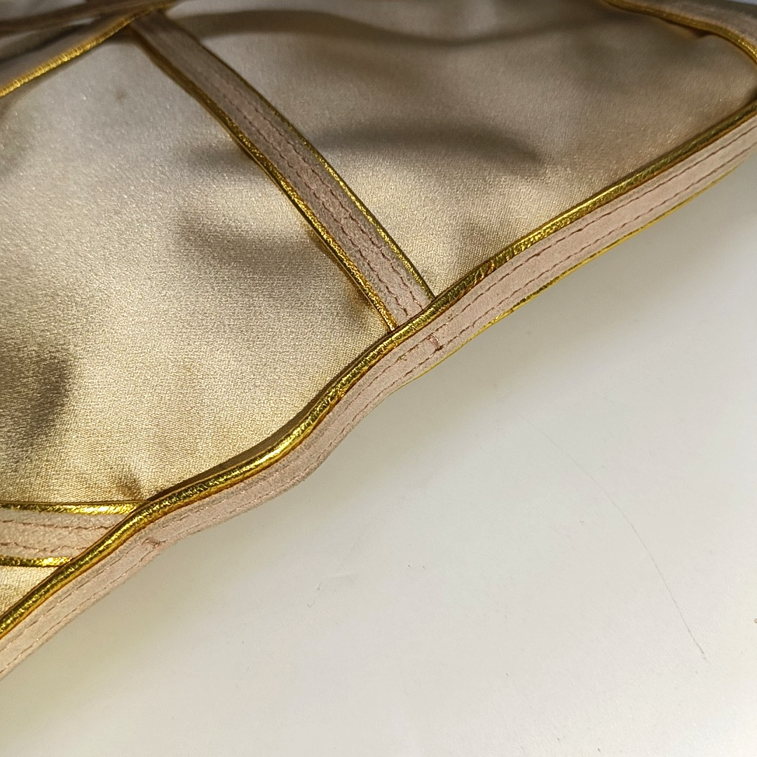 PRADA Tote bag Nude Pink Satin Tote Bag Golden hardware-(SKU)-14425412