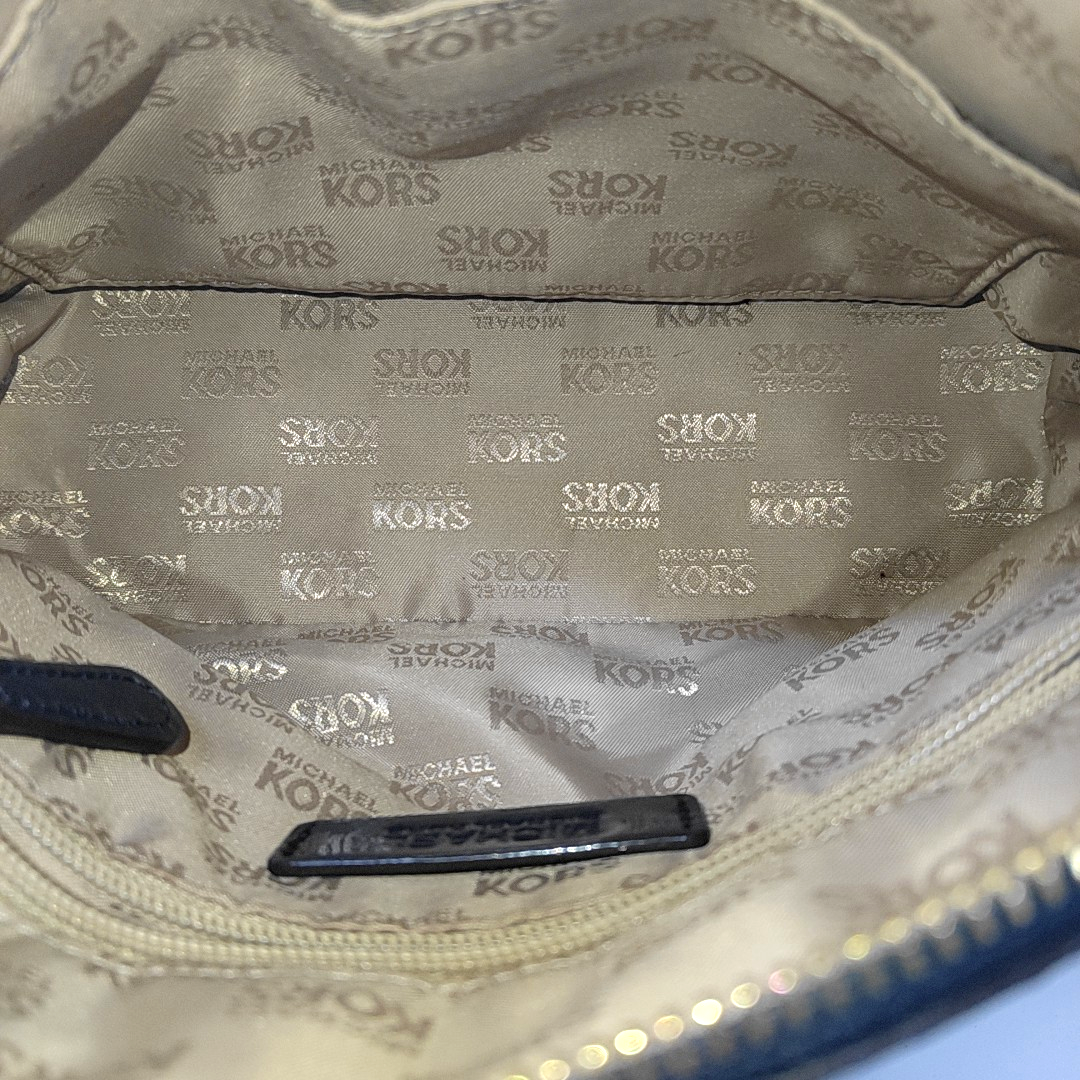 MICHAEL KORS Blue Patent Leather Single Shoulder Bag Crossbody Bag Golden hardware-(SKU)-14206783