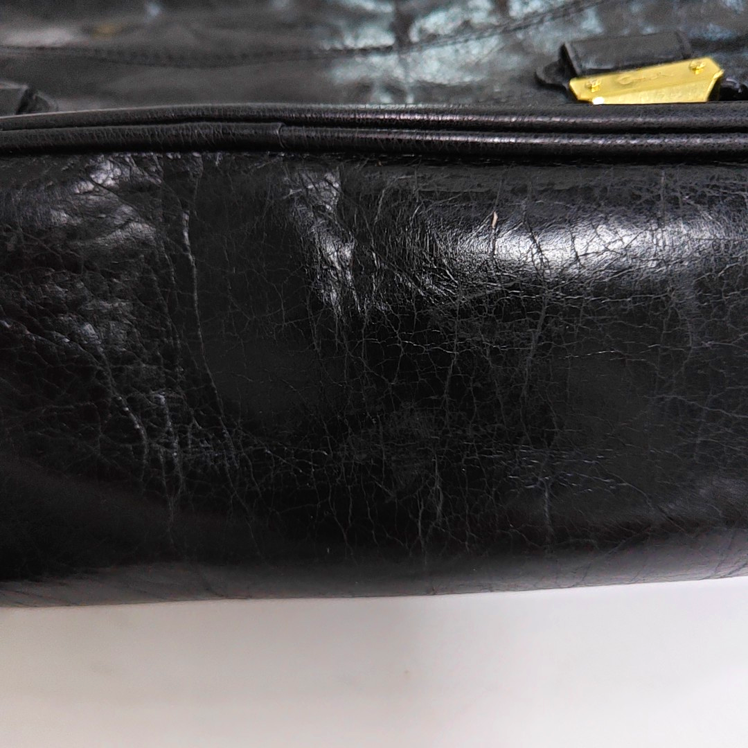 COACH Tote bag Black cowhide tote bag Golden hardware-(SKU)-935769196