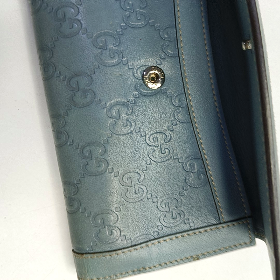 GUCCI Green Calfskin Monogram Embossed Wallet Golden hardware-(SKU)-953039436