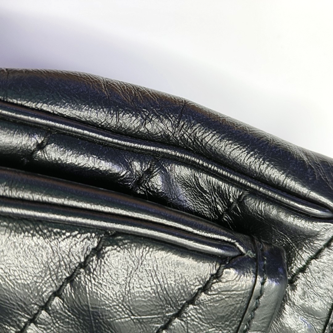 YSL NIKI Mini Black Leather Quilted V-Shape Shoulder Bag with Black Ruthenium Hardware-(SKU)-963404190