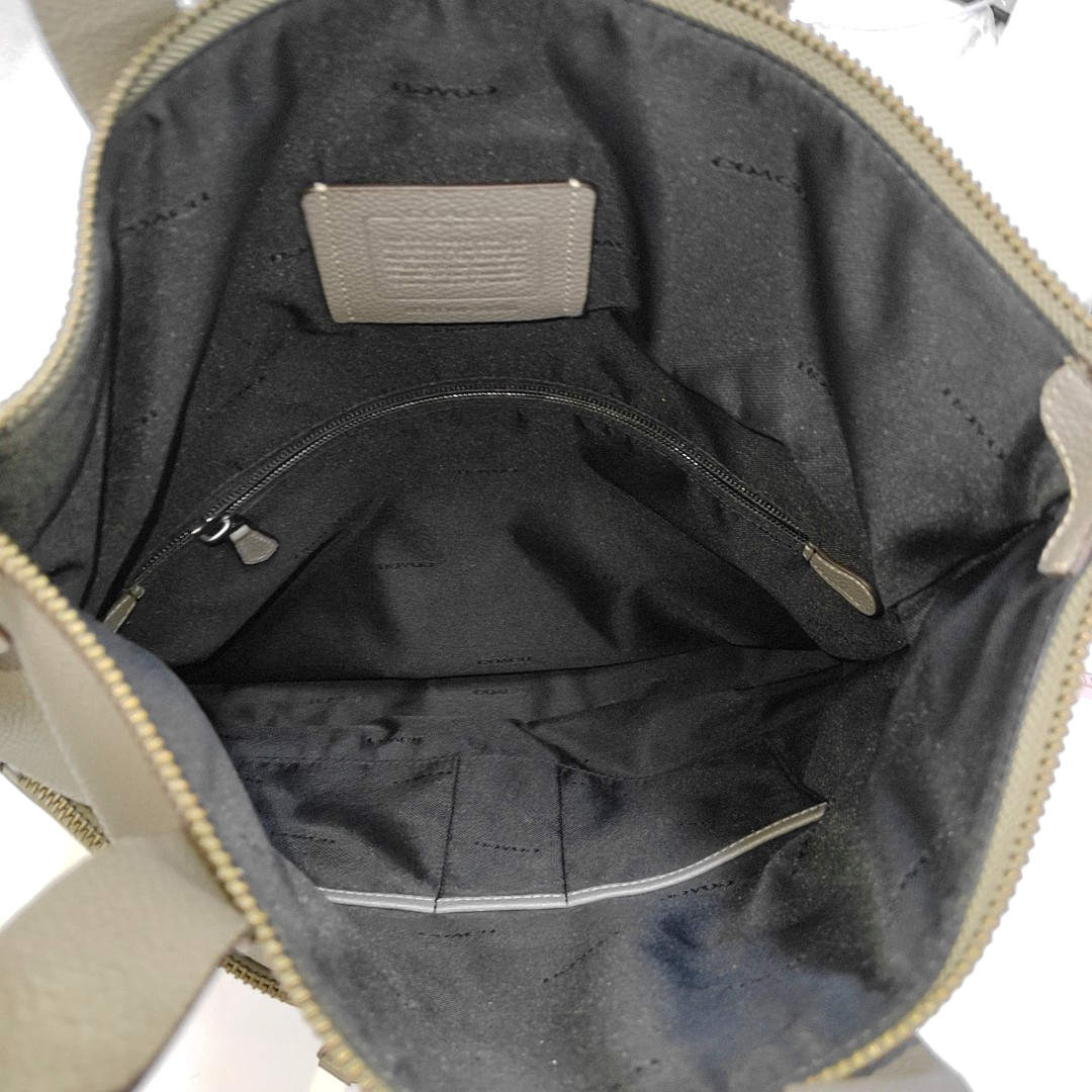 COACH Tote bag Dark Gray Cowhide Single Shoulder Bag Handbag Ruthenium color hardware Removable shoulder strap-(SKU)-942426825