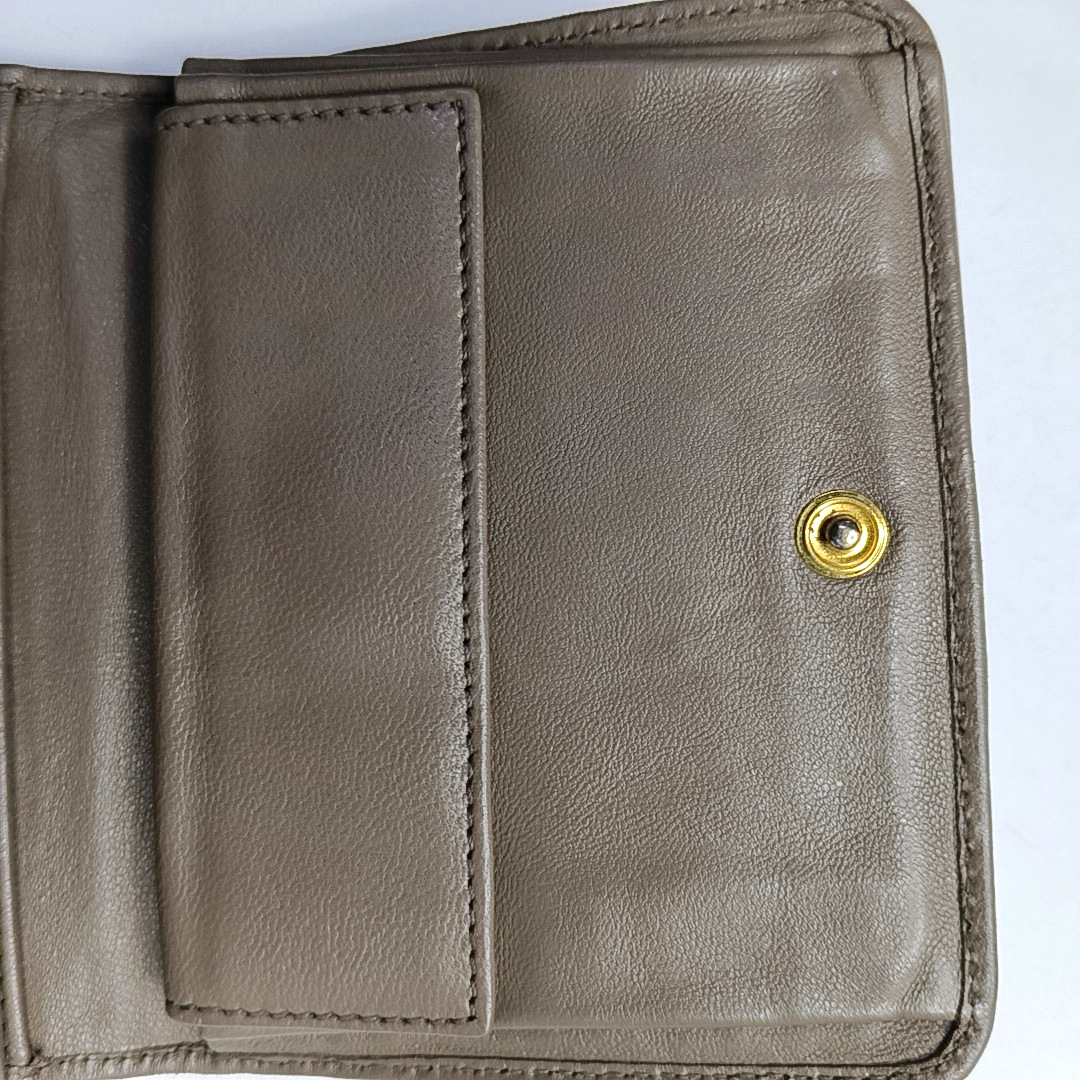PRADA Diagramme Taupe Cowhide Wallet Golden hardware-(SKU)-953038830