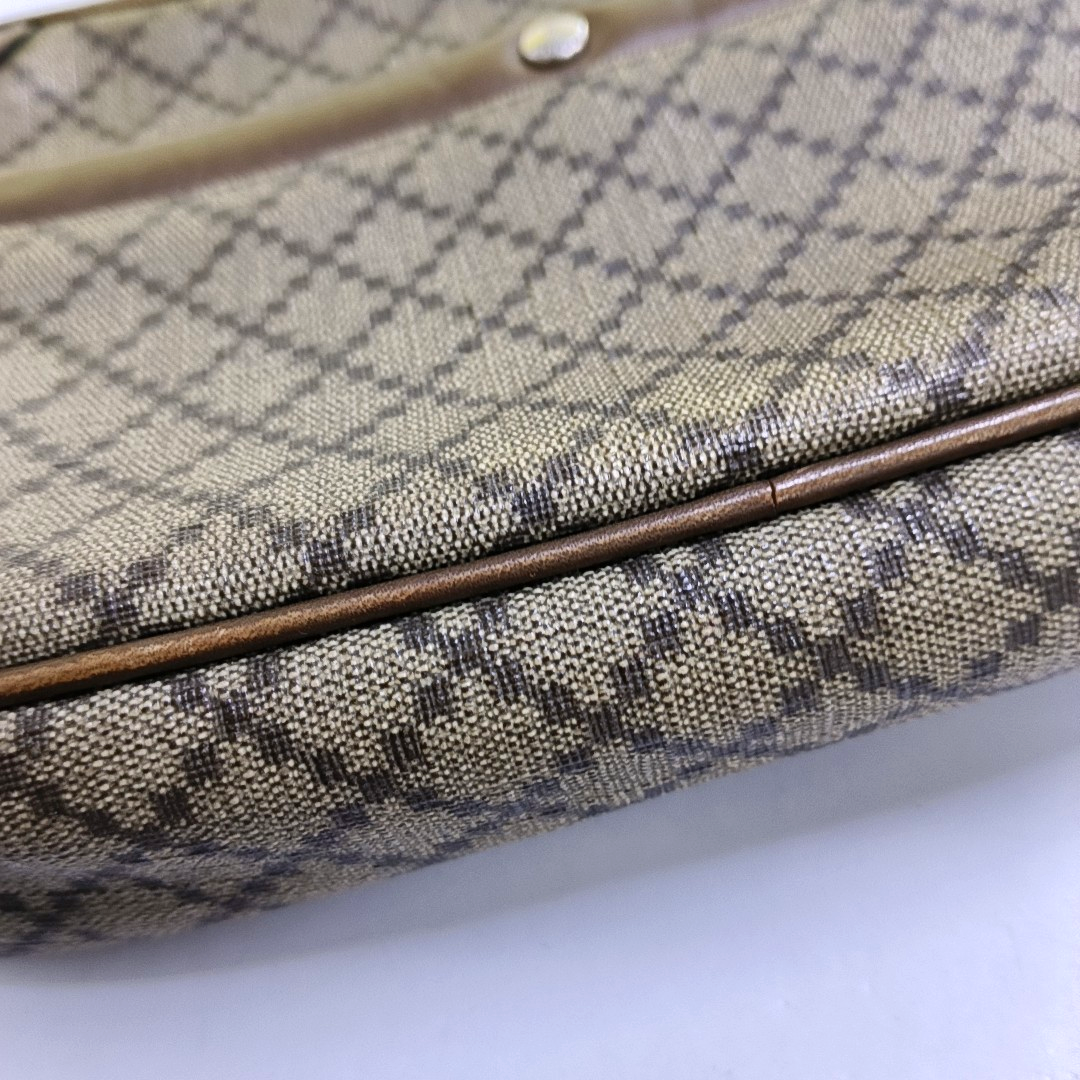 GUCCI GG Blooms Small size Khaki Calfskin Printed Handbag Silver Hardware-(SKU)-948628450
