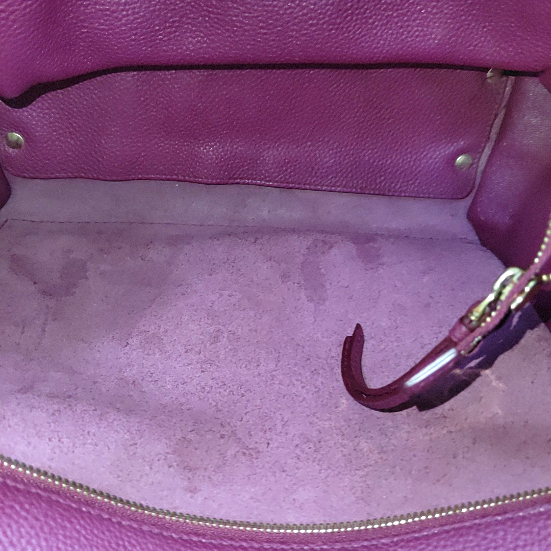 FERRAGAMO Amy Medium size Fuchsia Cowhide Leather Shoulder Bag Golden hardware-(SKU)-939936787