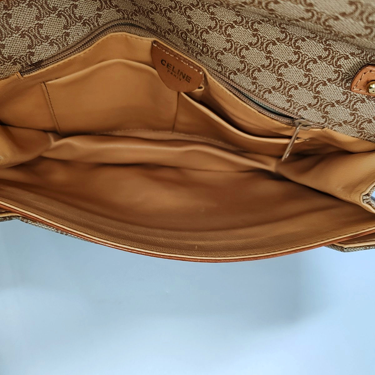 CELINE Brown Coated Canvas Single Shoulder Bag Crossbody Bag Golden hardware Removable shoulder strap-(SKU)-957821065