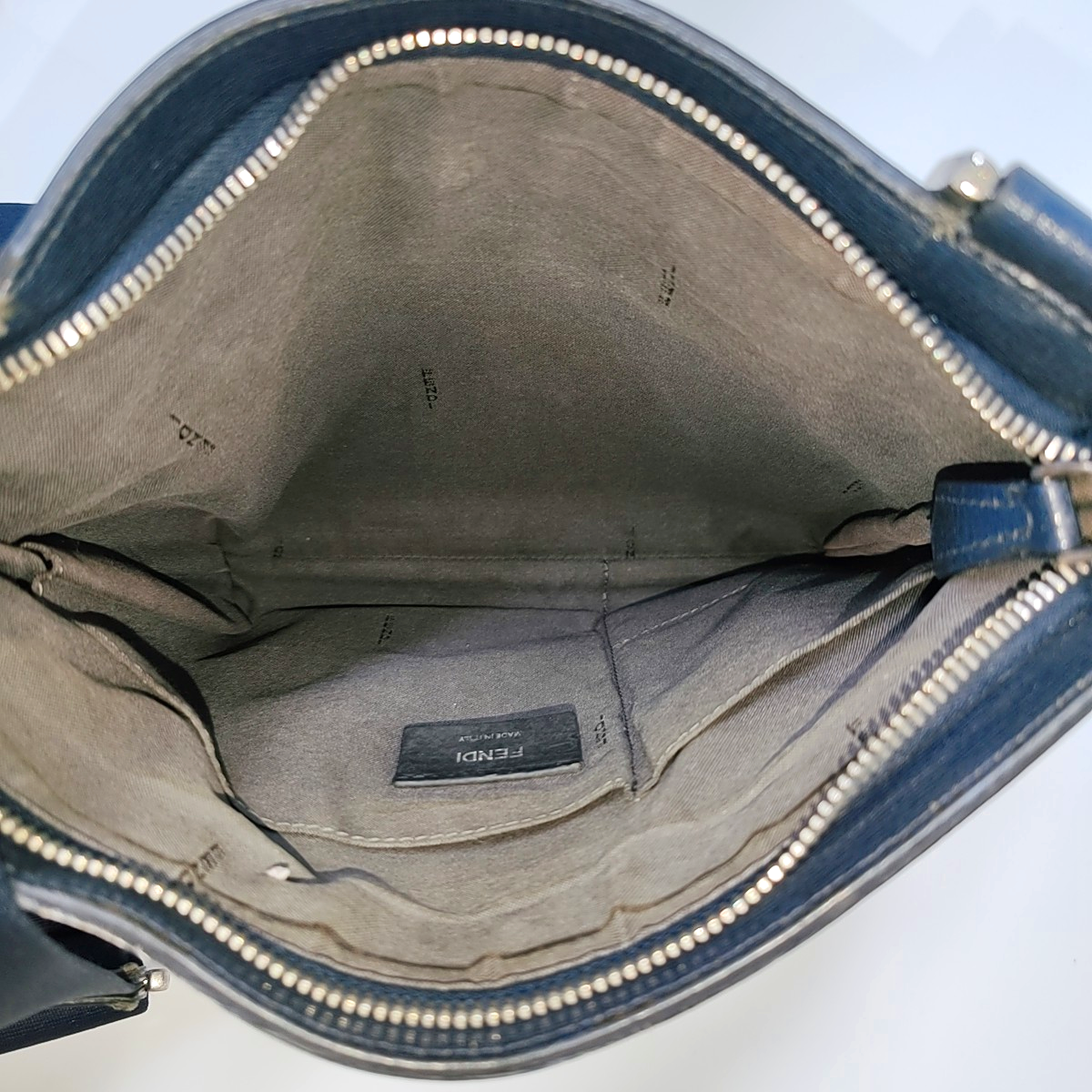 FENDI Dark blue cowhide shoulder bag Silver Hardware-(SKU)-946008239