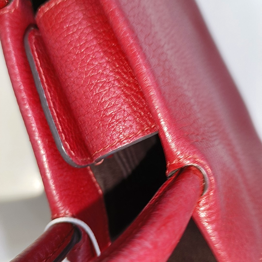 COACH Tote bag Red Leather Carriage Single Shoulder Bag Crossbody Tote Bag Golden hardware Removable shoulder strap-(SKU)-14064903