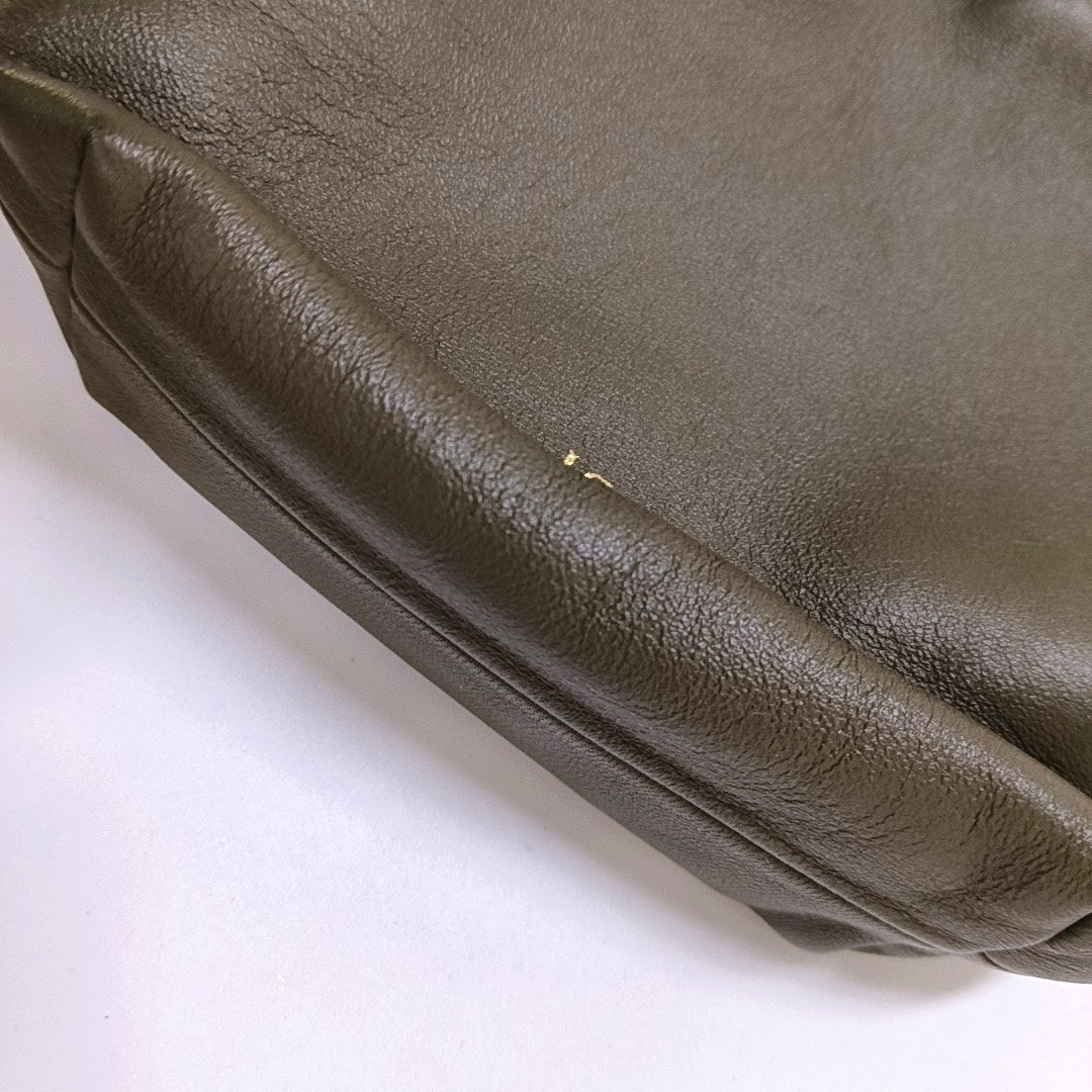 LOEWE Flamenco Green Lamb Skin Single Shoulder Bag Tote Bag Crossbody Bag Golden Hardware 2 Removable Straps-(SKU)-966786870